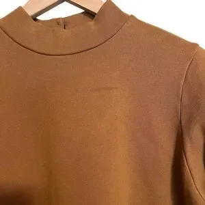 Sezane Tops Sezane Sidonie Sweatshirt Camel Brown Coffee Keyhole Back Large Mock Neck Poshmark
